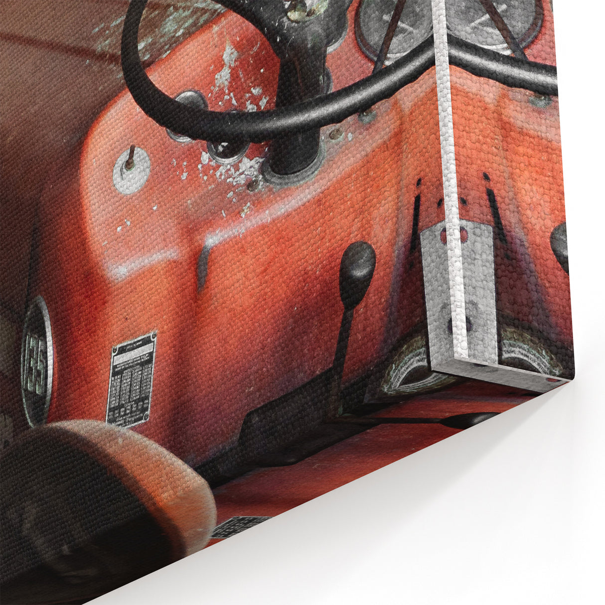 Rustic Wall Art - Vintage Red Tractor in Barn for Farmhouse Charm