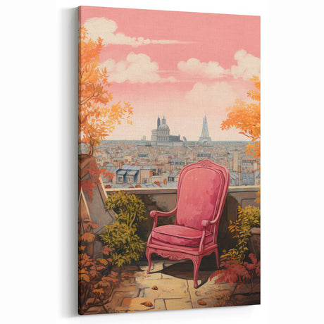 Electric Parisian Balcony Wall Art – Vibrant Electric Decor Canvas