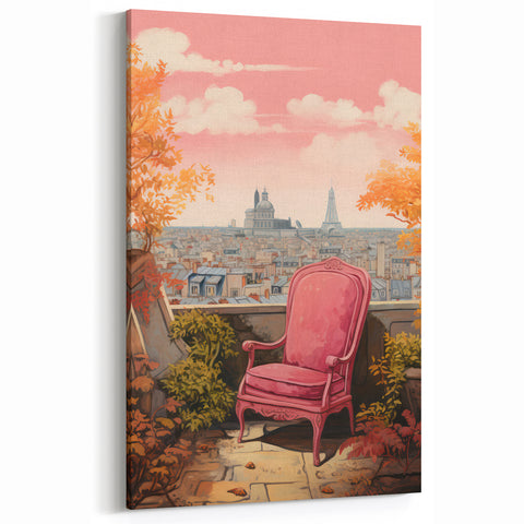 Electric Parisian Balcony Wall Art – Vibrant Electric Decor Canvas
