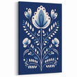 Minimalist Scandinavian Wall Art | Nordic Floral Print in Blue & White