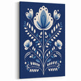 Minimalist Scandinavian Wall Art | Nordic Floral Print in Blue & White