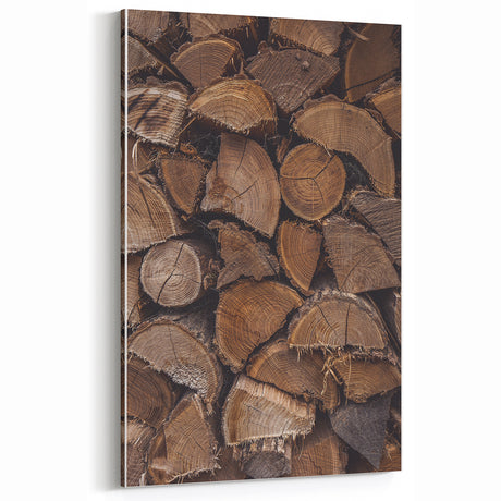 Rustic Wall Art - Stacked Firewood for Cozy Farmhouse Decor