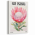 Be Kind Floral Art – Vibrant Electric Motivational Wall Art Canvas Print
