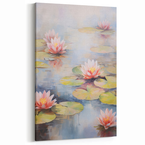 Tranquil Electric Lotus Pond Art – Modern Electric Wall Art Canvas