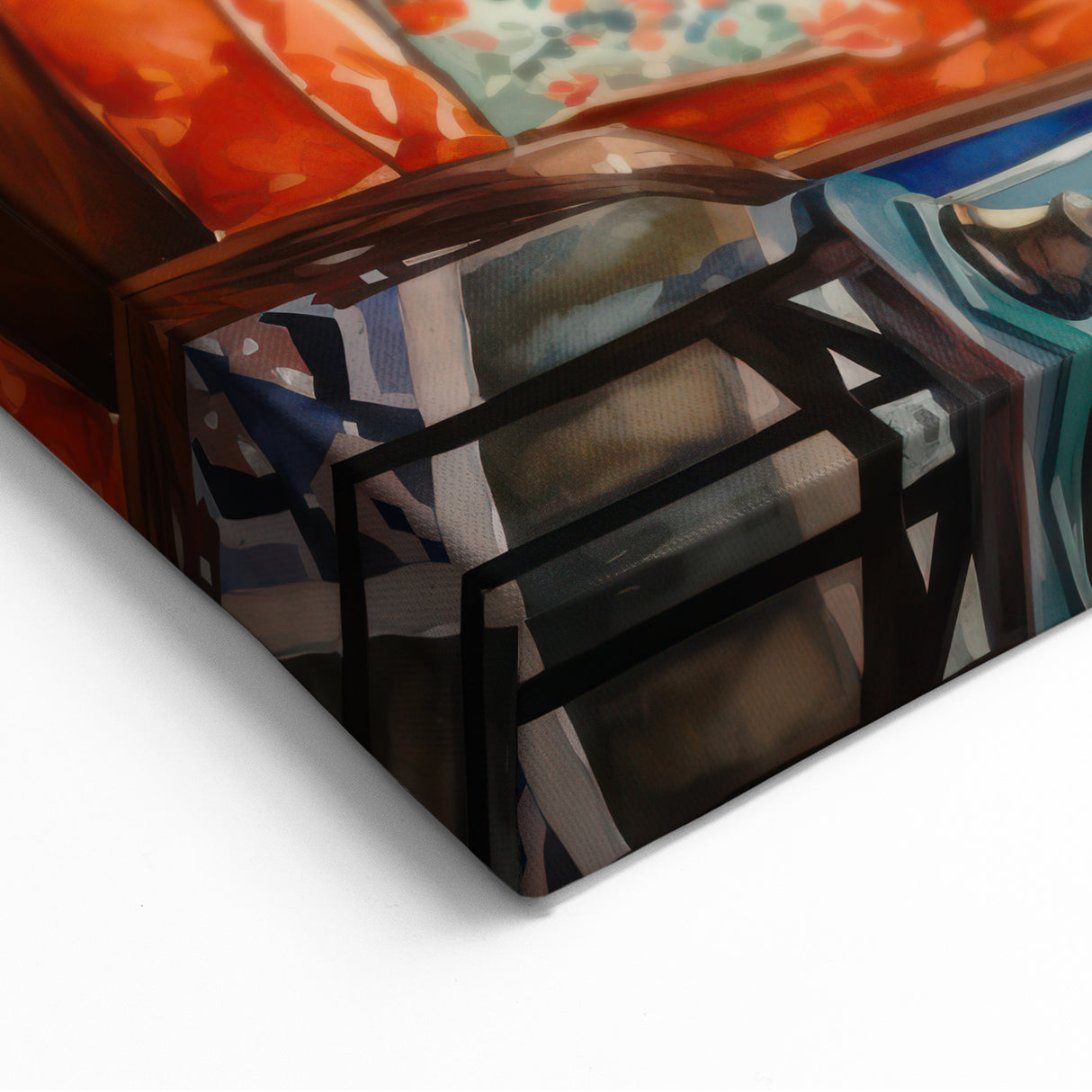 Vibrant Electric Reading Nook Art – Modern Electric Wall Art Canvas