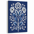 Nordic Minimalist Floral Art | Blue and White Scandinavian Wall Decor