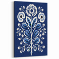 Nordic Minimalist Floral Art | Blue and White Scandinavian Wall Decor