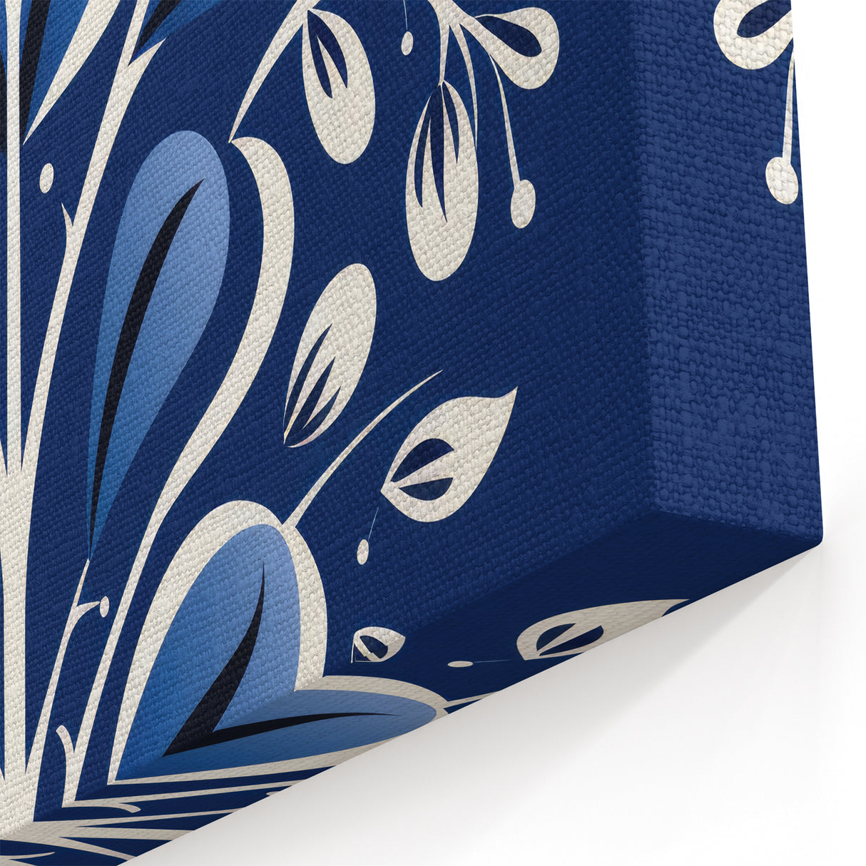 Nordic Minimalist Floral Art | Blue and White Scandinavian Wall Decor