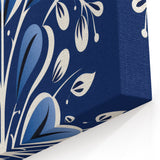 Nordic Minimalist Floral Art | Blue and White Scandinavian Wall Decor