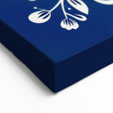 Nordic Minimalist Floral Art | Blue and White Scandinavian Wall Decor