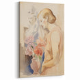 Refined Lady and Flowers – Electric Wall Art Canvas for Modern Spaces
