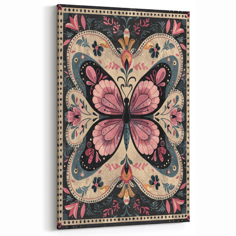 Scandinavian Butterfly Art | Nordic-Inspired Floral Wall Decor Print