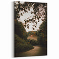 Rustic Landscape Art - Serene Country Road with Distant Red Barn