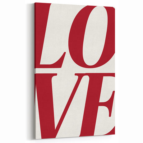 Electric Wall Art: Bold LOVE Typography in Vibrant Red for Modern Decor