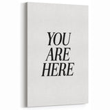 Electric Wall Art: Bold Black Typography 'You Are Here' for Modern Spaces