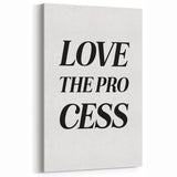 Electric Wall Art: Bold 'Love the Process' Typography for Modern Spaces
