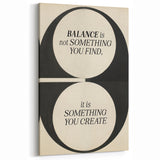 Electric Wall Art: 'Balance is Something You Create' Motivational Print