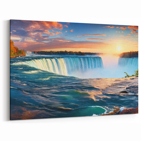 Niagara Falls Canvas Print - Vibrant Sunrise New York Scenic Art