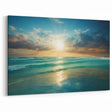 Beach-Themed Art – Sunlit Ocean Waves Coastal Wall Art for Nautical Décor