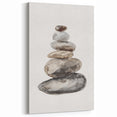 Neutral Coastal Rock Stack Wall Art - Beach-Themed Seaside Artwork