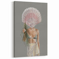 Beach-Themed Coastal Wall Art - Seaside Woman with Seashell Head