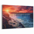 Niagara Falls Acrylic Glass Art - Fiery Sunset Scenic Print