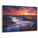 Niagara Falls Framed Canvas - Stunning Cityscape and Waterfall Art