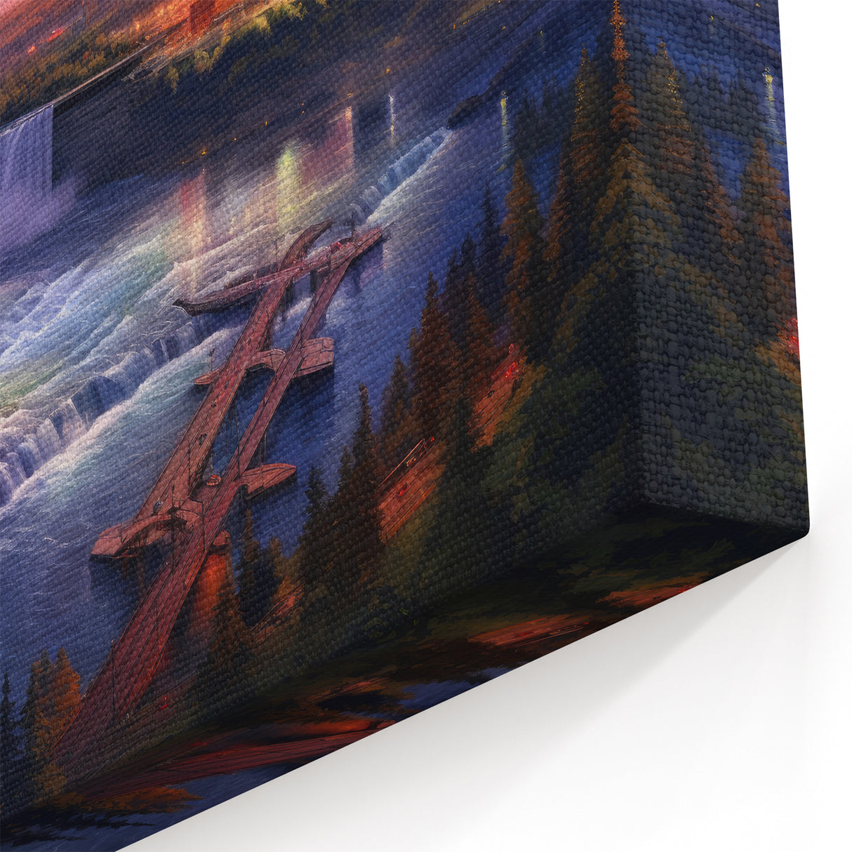 Niagara Falls Framed Canvas - Stunning Cityscape and Waterfall Art