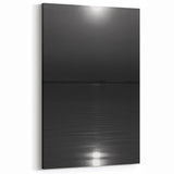 Coastal Wall Art - Moonlight Reflection on Water Black and White Print