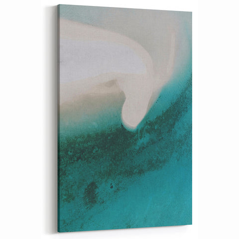 Coastal Wall Art - Aerial View of White Sand Beach and Blue Ocean Print