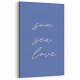 Coastal Wall Art - Minimalist 'Sun Sea Love' Beach-Themed Typography Print