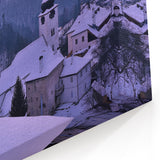 Slovakia Scenery Prints – Snowy Village Sunrise Slovakia Canvas Art