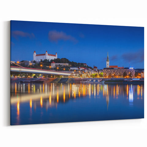 Slovakia Wall Art – Night Cityscape of Bratislava Slovakia Photography