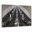 Modern Ukrainian Art – Futuristic Escalator in Metro, Framed Wall Print