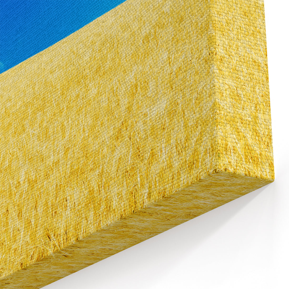 Ukraine Landscape Art – Golden Wheat Field Under Blue Sky Wall Print