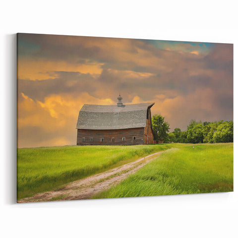 Rustic Barn in North Dakota Fields - Scenic Photography & Framed Art