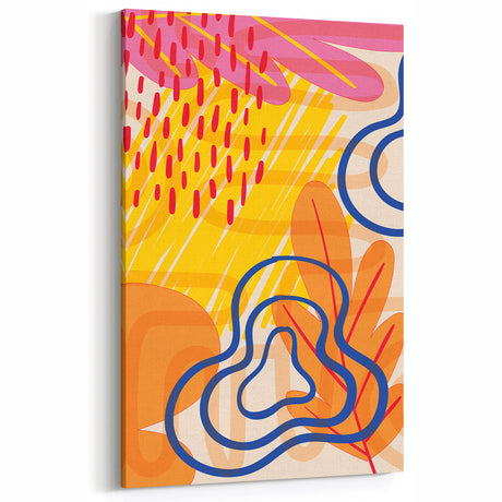Vibrant Abstract Boho Wall Art | Eclectic Bohemian Decor Canvas | Print