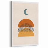 Rustic Boho Moon & Sun Abstract Wall Art | Earthy Bohemian Decor Print