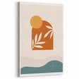 Boho Sun & Leaf Abstract Wall Art | Warm Earthy Minimalist Decor Print