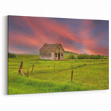 Rustic Barn at Sunset - North Dakota Scenic Art and Canvas Prints