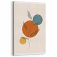 Boho Minimalist Leaf Art Print | Earthy Orange and Teal Circle Design