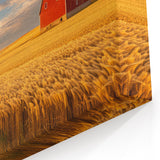 Golden Wheat Fields and Red Barn - North Dakota Landscape Wall Art