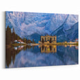 European Scenery Wall Art - Mountain Lodge Reflection Canvas
