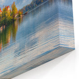 Slovenia Scenery Canvas - Lake Bled Autumn Reflection Art