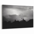 Slovenia Wall Art - Misty Chapel in Black and White Canvas