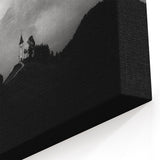 Slovenia Wall Art - Misty Chapel in Black and White Canvas