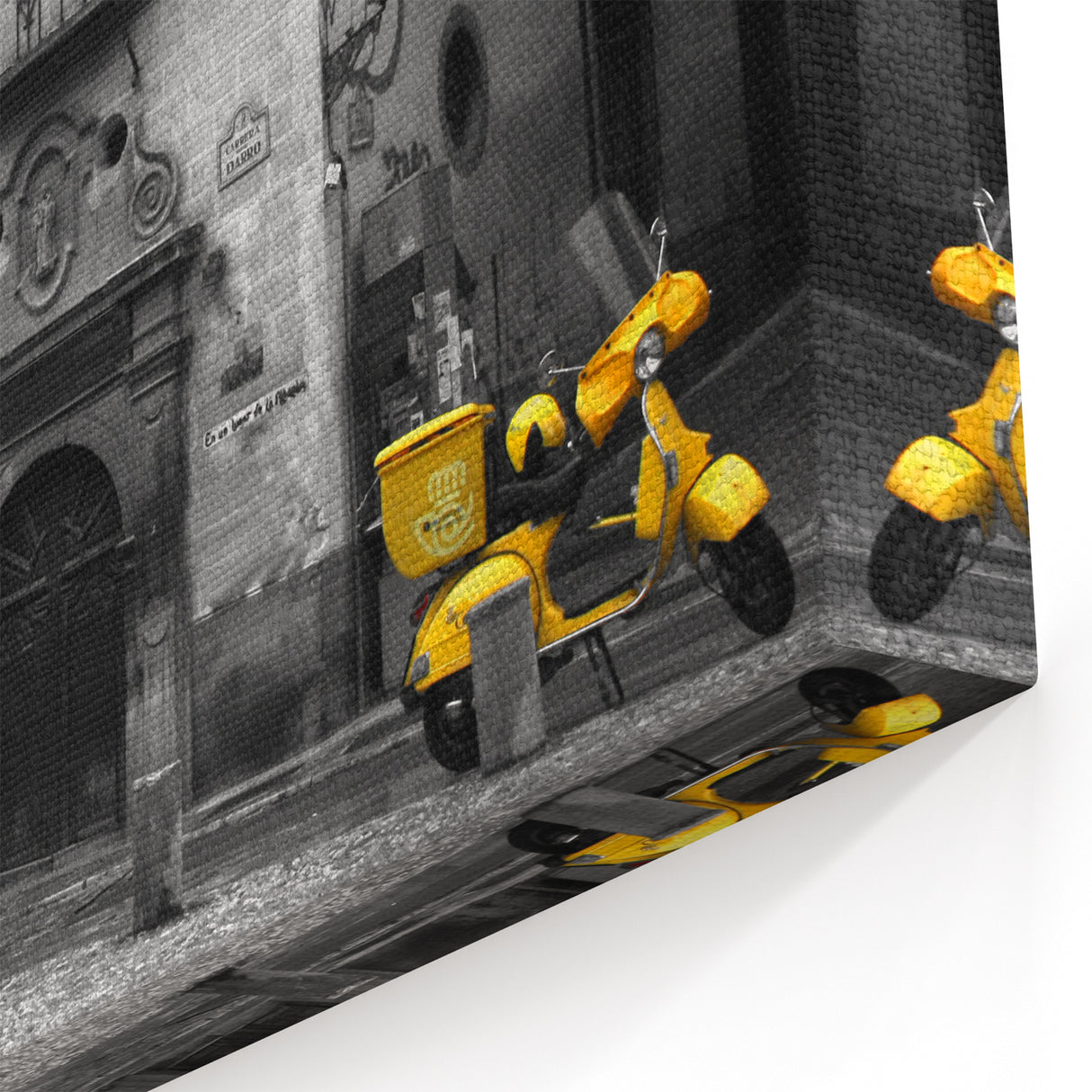 Andalucía Wall Art - Yellow Scooter in Historic Cityscape Scene
