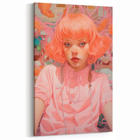 Maximalist Wall Art - Vibrant Eclectic Portrait for Bold Home Decor