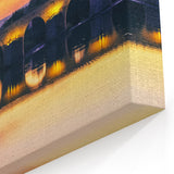 Framed Andalucía Art - Illuminated Roman Bridge at Sunset Reflection