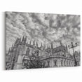 Andalucía Cityscape Art - Gothic Cathedral in Black and White